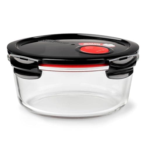 Image of LOCK & LOCK Glass Food Container Suitable for Microwave & Oven - Borosilicate Oven Glass with Airtight Snap Locking Lid - Meal Prep, Takeaway and Storage, 950 ml