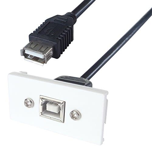 Image of Connekt Gear 0.2m AV Snap-In USB 2 Type B Module 25 x 50mm - Socket to Socket - White