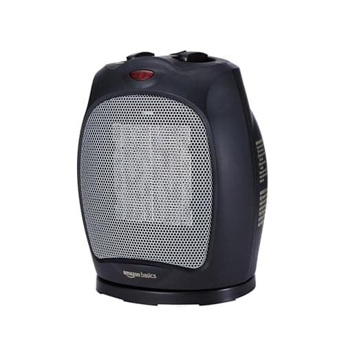 Image of Amazon Basics 1800 Watt Oscillating Ceramic Space Heater with Adjustable Thermostat - Black