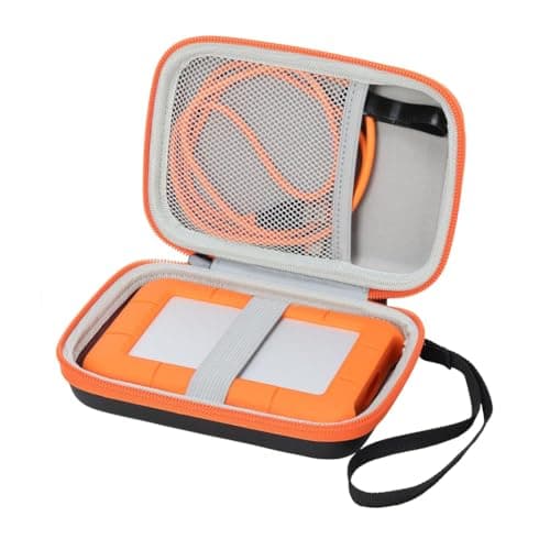 Image of Travel Storage Bag for LaCie Rugged Mini 1TB/ 2TB/ 4TB/ 5TB External Hard Drive HDD Carrying Case for Mac and PC Computer & USB 3.0 2.0 Cable SD Cards