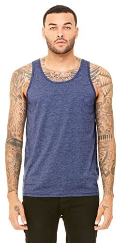 Image of Unisex Jersey Tank - HEATHER NAVY - XS