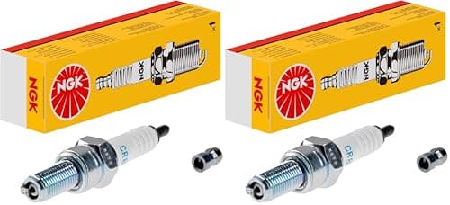 Image of NGK CR8E Spark Plug - White/silver (Pack of 2)