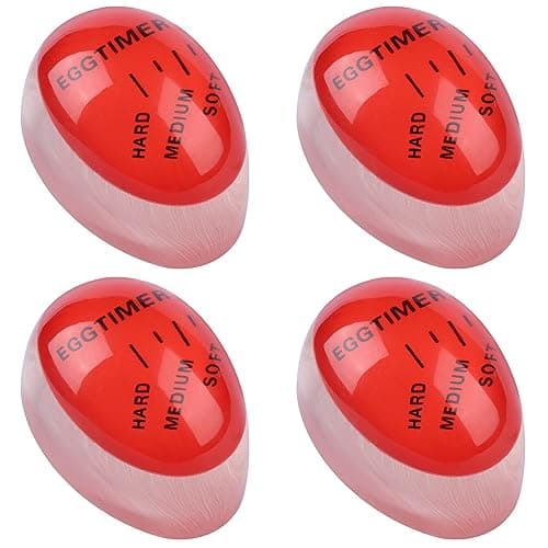 Image of Fzyisw 4Pcs Egg Timer, Colour Changing Egg Timers for Boiling Eggs, Boiled Egg Timer Colour Change for Cooking Soft, Medium and Hard Boiled Eggs, Heat Sensitive Safe Durable Kitchen Tool for Cooking