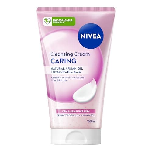 Image of NIVEA Caring Cleansing Cream(150ml), Gentle Face Cleanser for Smooth, Healthy Complexion, Face Wash for Dry and Sensitive Skin