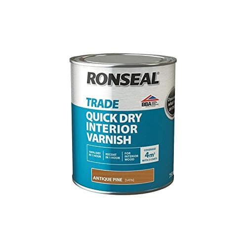 Image of Ronseal Trade Quick Dry Interior Varnish - Antique Pine - 750ml