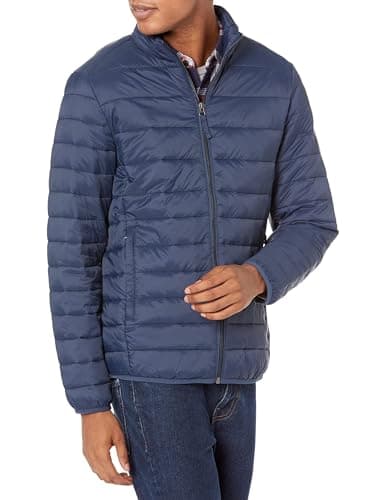 Image of Amazon Essentials Men's Packable Lightweight Water-Resistant Puffer Jacket (Available in Big & Tall), Navy, XXL