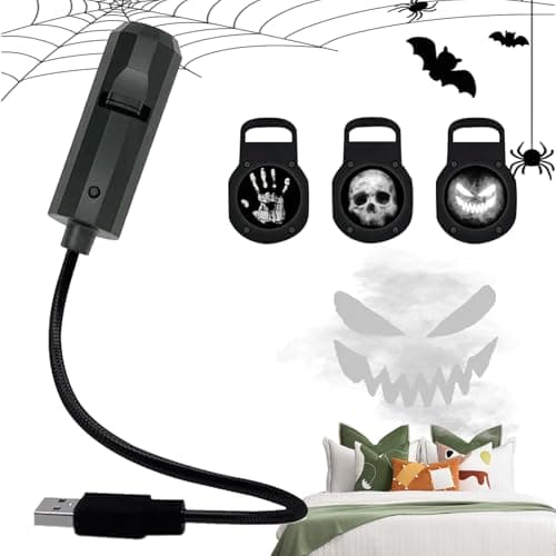 Image of Halloween Projector,Magnetic 3 Modes Halloween Decorations Outdoor Projector | USB LED Skull Palm Print Ghost Lamp 360-degree Rotate for Front Yard Indoor Room