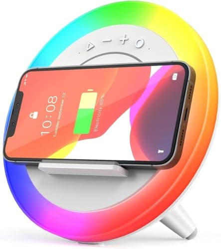 Image of elzle RGB Color Changing Night Light, Dimmable LED Bedside Lamp with Bluetooth Speaker, USB Rechargeable Portable Light for Bedroom Camping, for Teens Tween Girls Boys