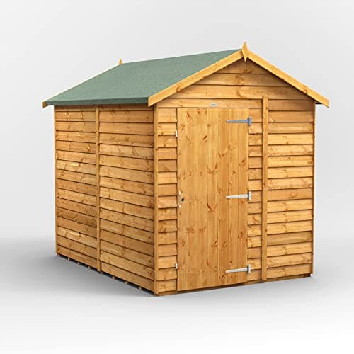 Image of Powersheds High Grade Premium Apex Overlap Wooden Cabin with Security Features, Door & Window Flexibility, made from 10 mm Extra Thick Timber & Toughened Glass