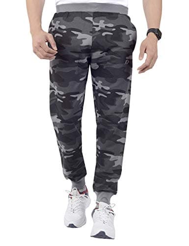 Image of DECISIVE Mens Fitness Jogging Bottoms Slim Fit Tracksuit Bottoms with 2 Pockets Camo Grey, Camo grey, 3XL