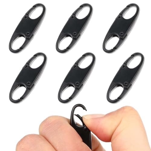 Image of DIVINA VITAE Zipper Clips Anti Theft Deterrent, 6PCS S Carabiner Small Zipper Pull Locks Mini Snap S Hooks for Backpacks Camping Fishing Traveling Outdoor Sports (Black)
