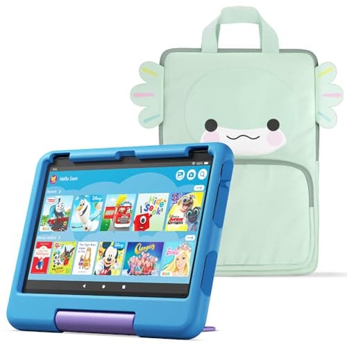 Image of Amazon Fire HD 10 Kids tablet (newest gen) ages 3–7 | 10.1" screen, parental controls, 2-year worry-free guarantee, 32 GB + Carrying Case for Amazon Kids Tablets