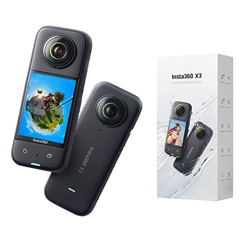 Image of Insta360 X3 - Waterproof 360 Action Camera with 1/2" 48MP Sensors, 5.7K 360 Active HDR Video, 72MP 360 Photo, 4K Single-Lens, 60fps Me Mode, Stabilization, 2.29" Touchscreen, AI Editing, Live Stream
