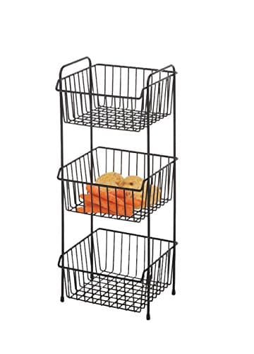 Image of Delfinware 2017BK Black 3 Tier Vegetable Rack