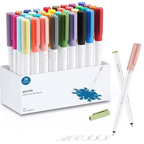 Image of AOOIIN Fine Point Pens for Cricut Maker 3/Maker/Explore 3/Air 2, Marker Pen Set of 36 Pack 0.4 tip Ultimate Point Marker Pens Set Writing Drawing Pen for Cricut Machine
