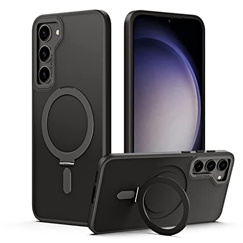 Image of TECHGEAR Galaxy S24 Stand Case [Fusion Armour Ring] Premium Hybrid Tough Rugged Protective Magnetic Kickstand Case, Wireless Charging Compatible Case for Samsung Galaxy S24 - Black