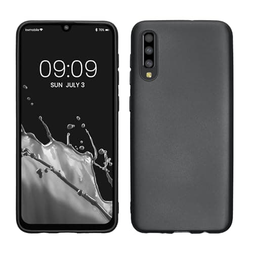 Image of kwmobile Case for Samsung Galaxy A50 Case - Soft Slim Metallic TPU Silicone Cover - Metallic Grey