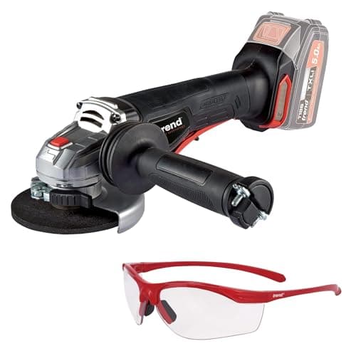 Image of Trend 18V Cordless Brushless Angle Grinder with Anti Vibration Handle & Quick Release Blade and Clear Lens Safety Spectacles, Bare Tool, T18S/AG/SPEC