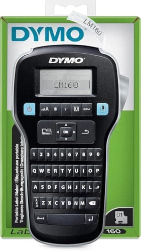Image of Dymo LabelManager 160 Label Maker | Handheld Label Printer with QWERTY Keyboard | Includes Black & White D1 Label Tape (12mm) | For Home & Office