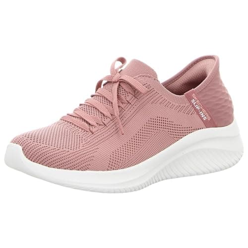 Image of Skechers Women's Ultra Flex 3.0 Brilliant Path Slip-On Sneakers, Mauve Knit/Pink Trim, 5 UK