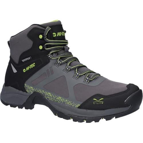 Image of HI-TEC Mens Tec V Lite Psych Boots Grey/Lime 9 UK