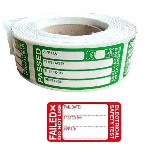 Image of 500PCS 51x24MM Pass & 43x23MM 50PCS Fail - Pat Testing Stickers Labels Electrical Test Sticker for PAT Equipment and Kits
