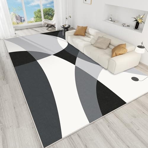 Image of IKALIFE Geometric Rugs Living Room - 200x300 cm Upgraded 10mm Thick Sponge Large Washable Area Rugs, Non Slip Low Pile Floor Carpet for Bedroom Lounge Office Front Room, Modern Living Room Carpets