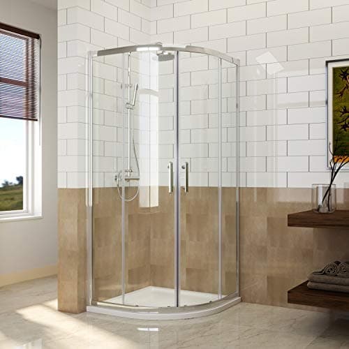 Image of ELEGANT 800 x 800 mm Quadrant Shower Enclosure 6mm Easy Clean Glass Sliding Shower Cubicle Door