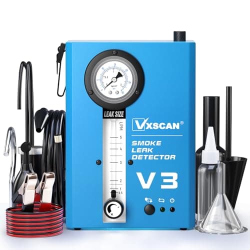 Image of VXSCAN Automotive Smoke Machine Leak Detector,EVAP Smoke Machine for Cars with Built-in Air Pump and Pressure Gauge, Flow Meter, Dual Mode for All DC12V Vehicles in Vacuum,Fuel and Other Cars System