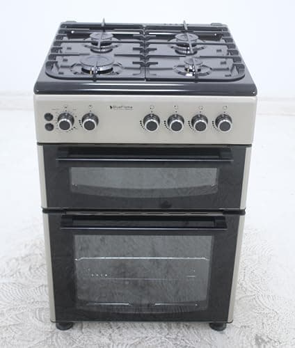 Image of BlueFlame DG6402XPZU 60 cm Freestanding Gas Cooker With Double Cavity Oven - Silver