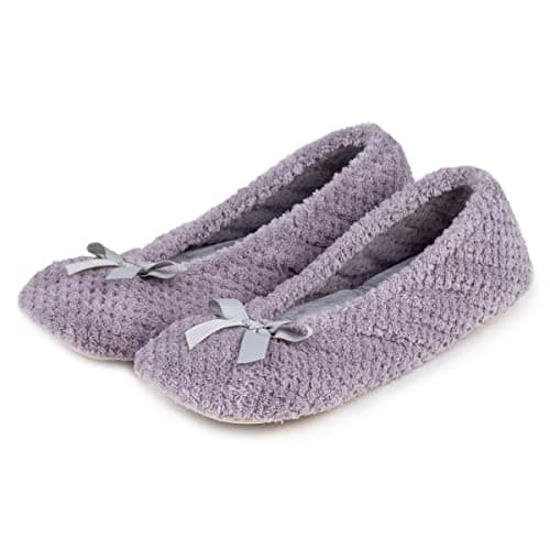 Image of Isotoner Women Ladies Popcorn Ballet Closed Back Slippers, Grey (Pale Grey), M 37/38 EU
