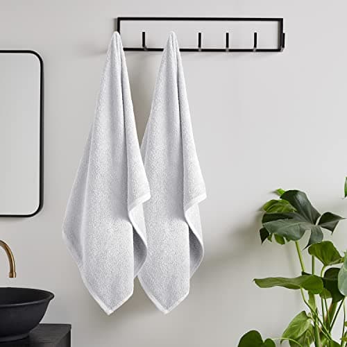 Image of Catherine Lansfield Quick Dry Cotton Bath Sheet Pair White