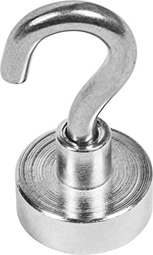 Image of Connex Neodymium Pot Magnet - With Screw Hooks - Diameter 20 x 7 mm - 1 Piece - Extra Strong Magnet - 11 kg Adhesive Force - For Household, Workshop & Car/Power Magnet with Hook/Magnetic Hook /