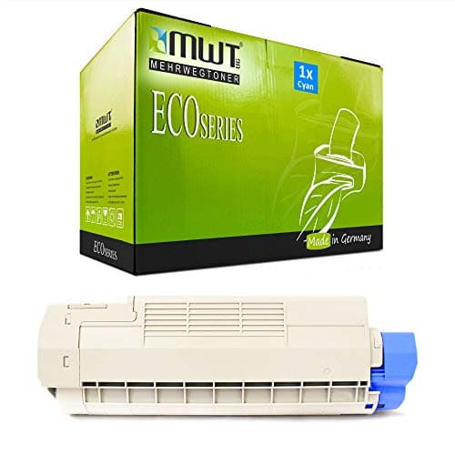 Image of 1x Kraft Office Supplies toner cartridge compatible for Oki C 610 DM DN CDN N DTN replaces 44315307 Cyan blue