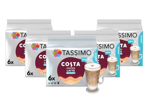 Image of Tassimo Costa Skinny Latte Coffee Pods (Pack of 5, Total 60 Pods, 30 Servings)