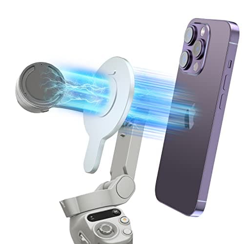 Image of CloudValley for DJI Magnetic Mount, Designed for DJI OM Mobile OM 7P/7/6/5/4/4 SE Gimbal Stabilizer, Phone Holder for Magsafe iPhone Accessories,Metallic Silver