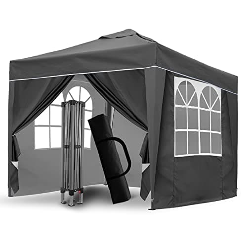 Image of SANHENG Pop Up Gazebo, Pop Up Tent with Weights, Fully Waterproof, All Weather Gazebo ideal for Outdoor Party Camping (3x3m,Grey)