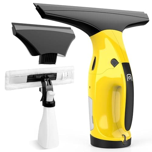 Image of Eave Window Vac Cleaner Kit, Upgraded Cordless Window Vacuum with 17cm & 28cm Suction Nozzles, Electric Window Cleaner with 40min Battery Life and 270ml Water Tank, Suitable for Windows, Mirrors