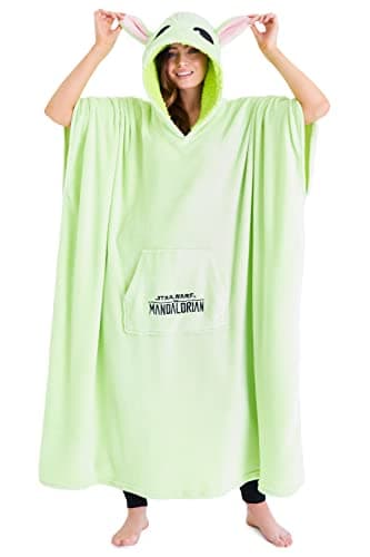 Image of Disney The Mandalorian Wearable Blanket for Men Women Teens Super Soft Unisex Baby Yoda Oversized Blanket Hoodie Men Long Fleece Hoodie Baby Yoda Gifts Green