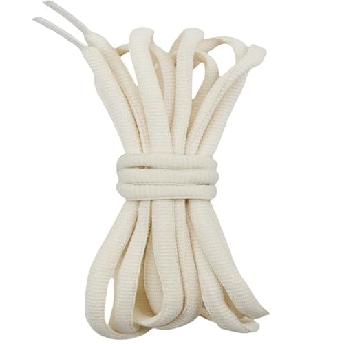 Image of Gendewiner 1 Pair Cream White 160mm Half round Shoelaces Oval Trainer Laces Replace Sneakers Shoe Laces