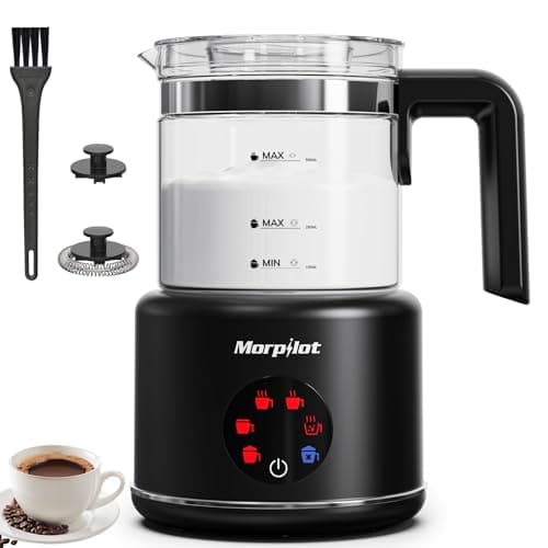 Image of Milk Frother Electric 6 in 1 - Morpilot Automatic Milk Frothers Large Capacity 500ml Milk Steamer Visual Glass Hot Chocolate Maker Milk Warmer and Foamer for Coffee Latte