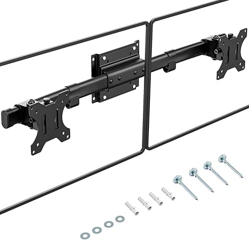Image of Dual Monitor Wall Mount, Single to Double VESA Adapter for 2 Displays 13 to 27 inch, Horizontal Assembly Max. 10kg, VESA 75x75/100x100mm