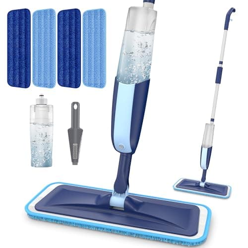 Image of MANGOTIME Spray Mops for Cleaning Floors - Microfiber Floor Mop with 4 Reusable Washable Pads & 1 Refillable Bottle Dry Wet Dust Mop for Home Commercial Hardwood Laminate Vinyl Tile Ceramic