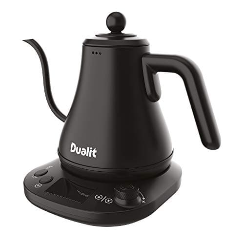Image of Dualit Pour Over Fast Boil Electric Kettle - Matt Black -Gooseneck Precision Spout - Digital Display Screen - Highly Energy Efficient 800ml Capacity - 72960