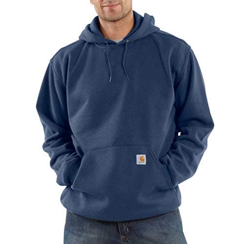 Image of Carhartt Herren Hoodie Midweight Signature Sleeve Logo Hooded Sweatshirt Blau New Navy S