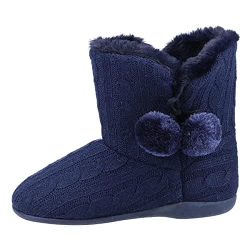 Image of Fleet & Foster Apple Womens Blue Bootie Slipper - Size 6 UK - Blue