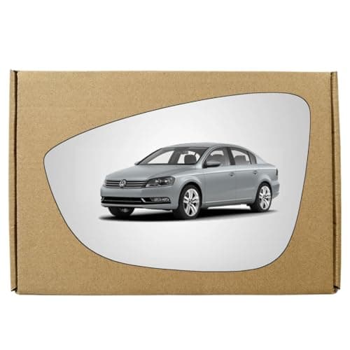 Image of GAPlus Replacement Wing Mirror Glass Compatible with Volkswagen VW Passat B7 2010-2014 STICK-ON Left Passenger Near Side Convex