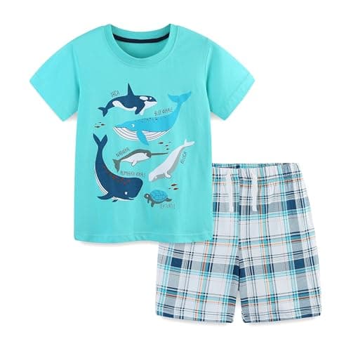 Image of TCWWBB Toddler Boys Summer Short Outfits Clothes Set Kids Cool Car Print Short Sleeve Cotton T-Shirt Tops and Shorts 2 Piece Crewneck Clothing Set Age 2-3 Years Old