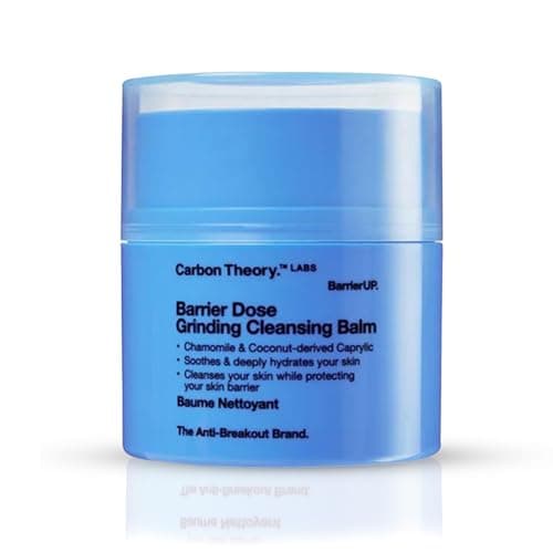 Image of Carbon Theory Barrier Hydrating Grinding Face Cleansing Balm, Hydrates and Melts Away Makeup and Impurities, Protects the Skin's Natural Barrier with Chamomile and Coconut 36g