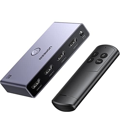 Image of UGREEN HDMI 2.1 Switch, 4K@120Hz HDMI Switcher Splitter 3 In 1 Out, 8K@60Hz Support HDCP 2.3, VRR & ALLM, Dolby Vision & Atmos, High-Speed 48Gbps for PS5, Xbox, TV Box, DVD Player